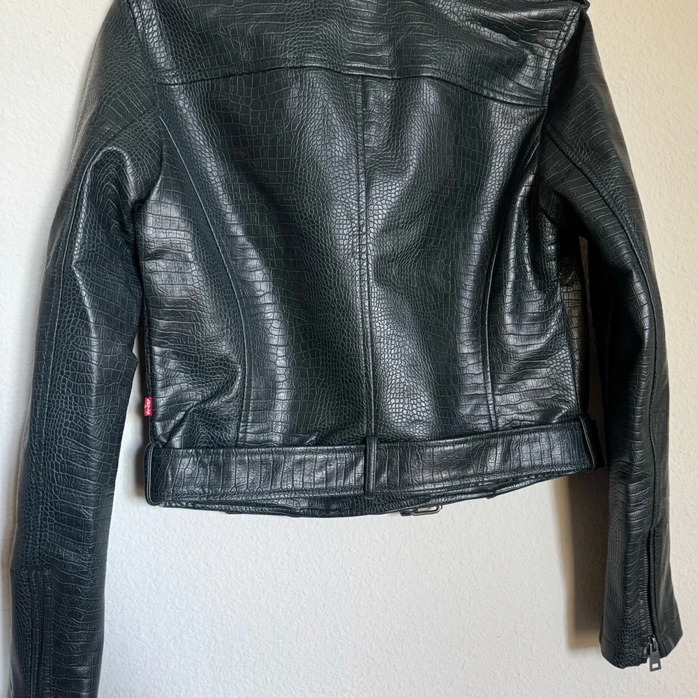 Levi's Forest Green Leather Jacket - Picture 4 of 15